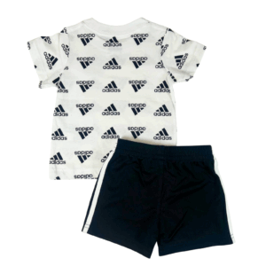Adidas Baby Boys' 2-Piece Outfit Set – White Tee & Black Shorts – 3M